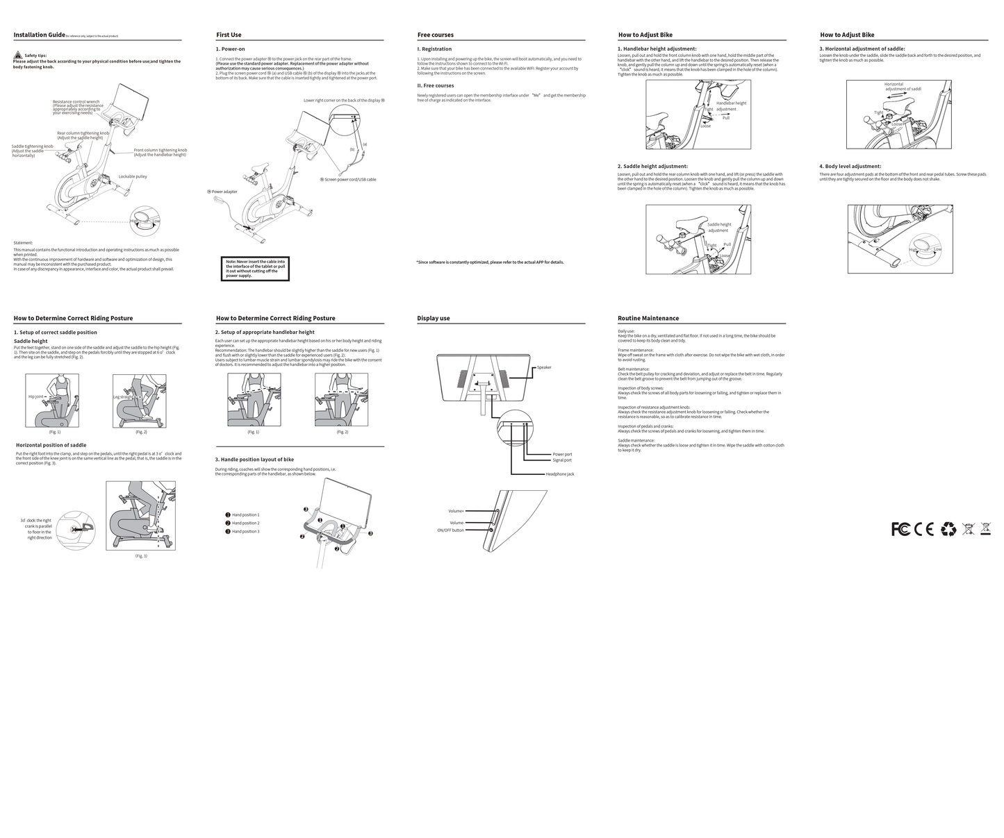 V1-Plus Smart Spinning Bike with 21.5” HD Screen