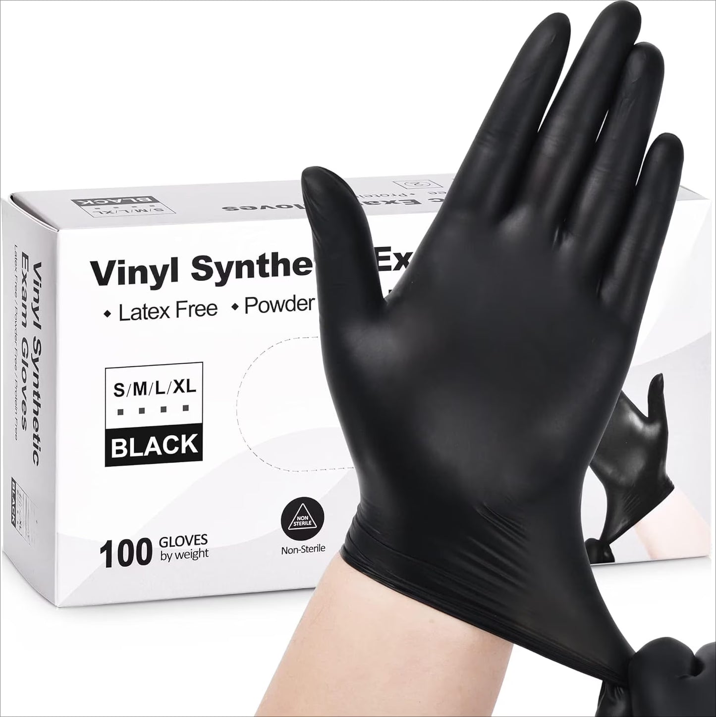 MHome Black Nitrile Disposable Gloves