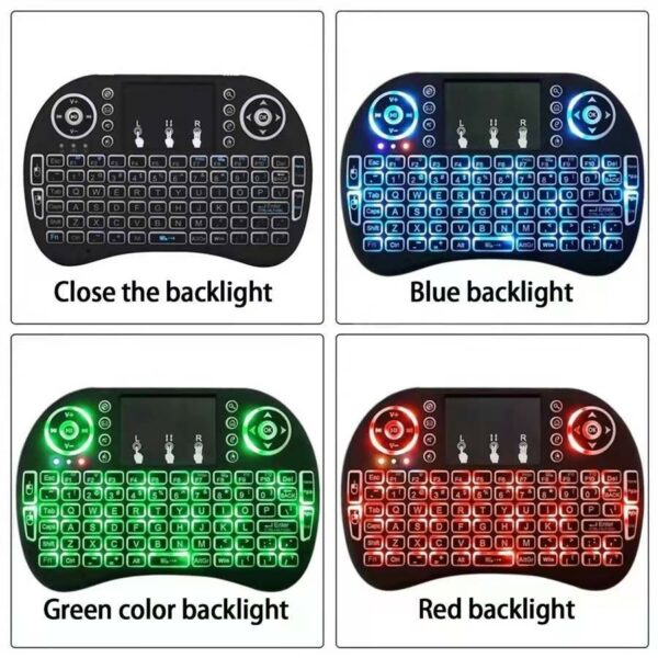 Mini Wireless Keyboard Rechargeable LED Backlit Air Mouse