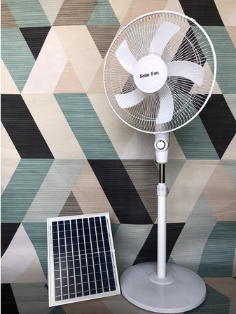 Solar Fan Rechargeable Stand Fan with FREE Solar Panel 16 Inches 45cm Stand Fan with USB/Light