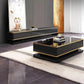 MFURN Noir High Gloss Black TV Stand with Gold Trim – 200cm