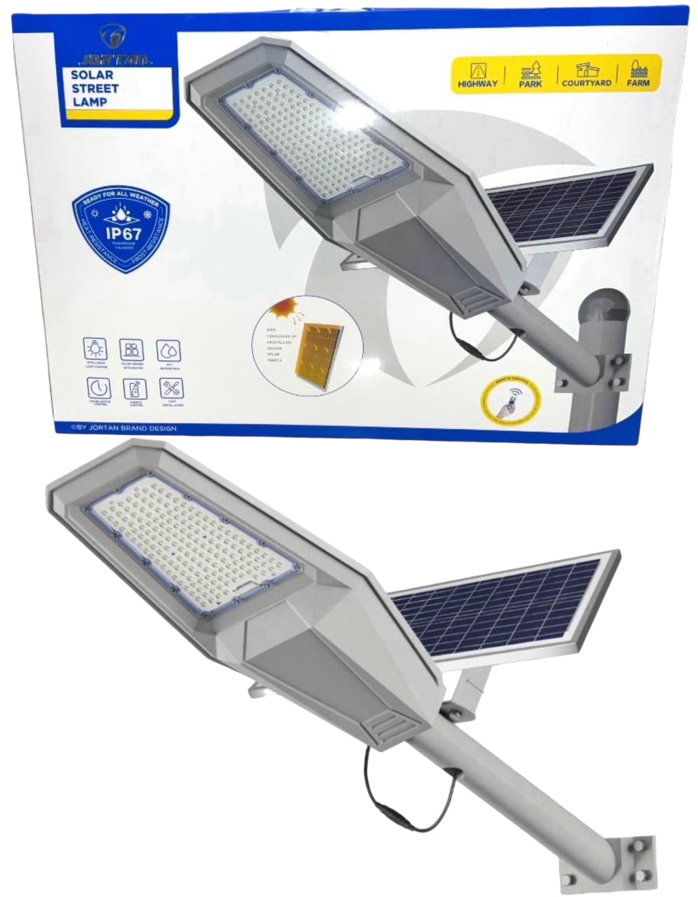 Solar Outdoor Remote Control Waterproof Street Security LED Light