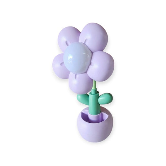 Rechargeable LED Flower Table Lamp with Ambient RGB Light – Desk Lamp with Pencil Holder & Phone Stand