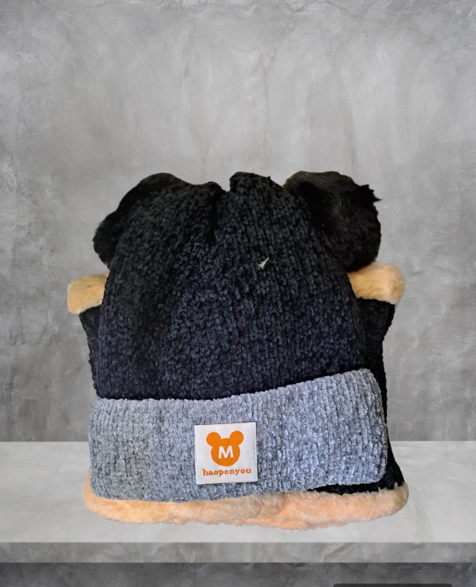 Baby Toddler Warm Fluffy Beanie Hat & Scarf Set – Winter Woolen Cap for Boys & Girls