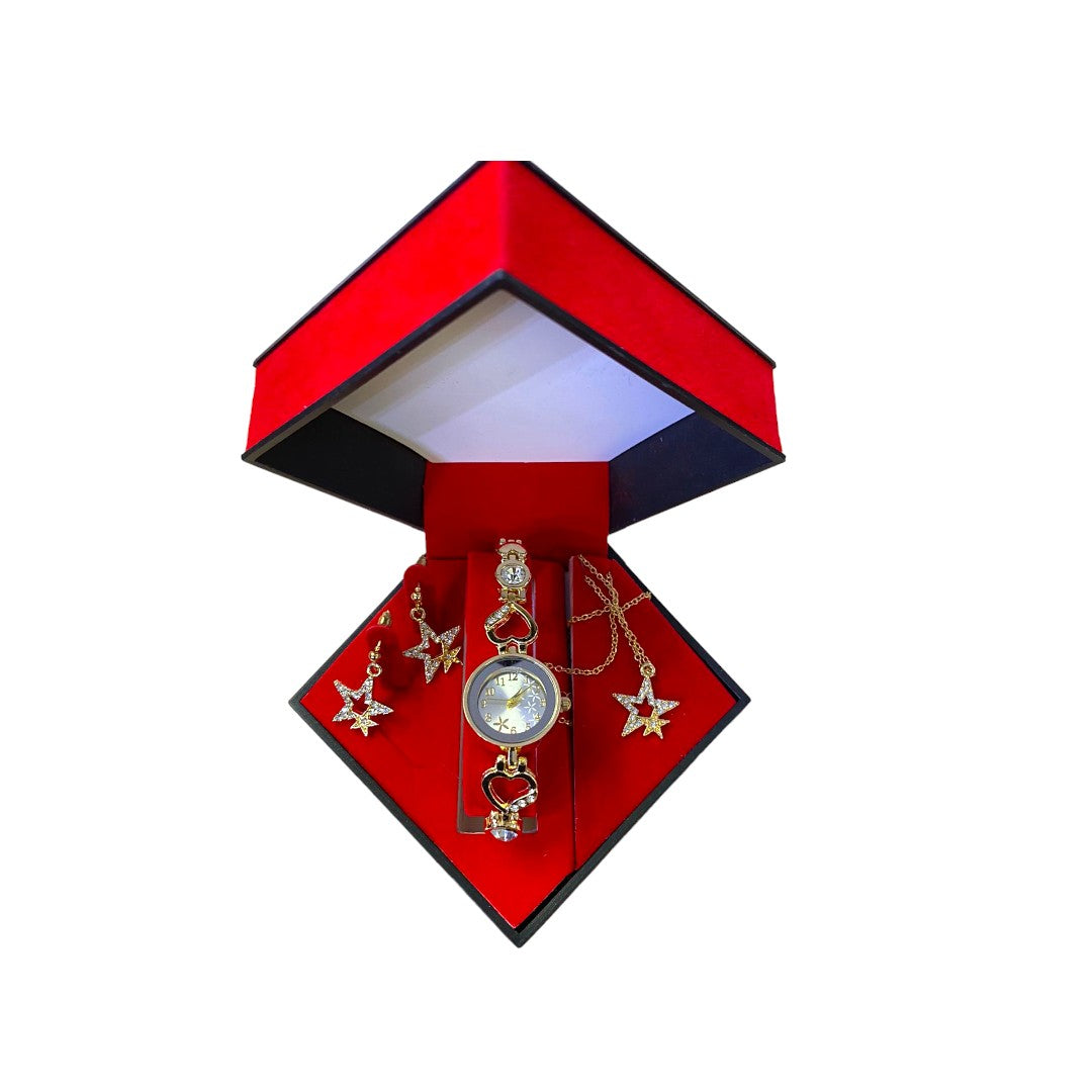 Valentine’s Velvet Jewellery Box – Red (3-Piece Set)