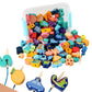 Wooden Blocks Lacing Beads Toy Puzzle Sorting Educational 60 Block Beads