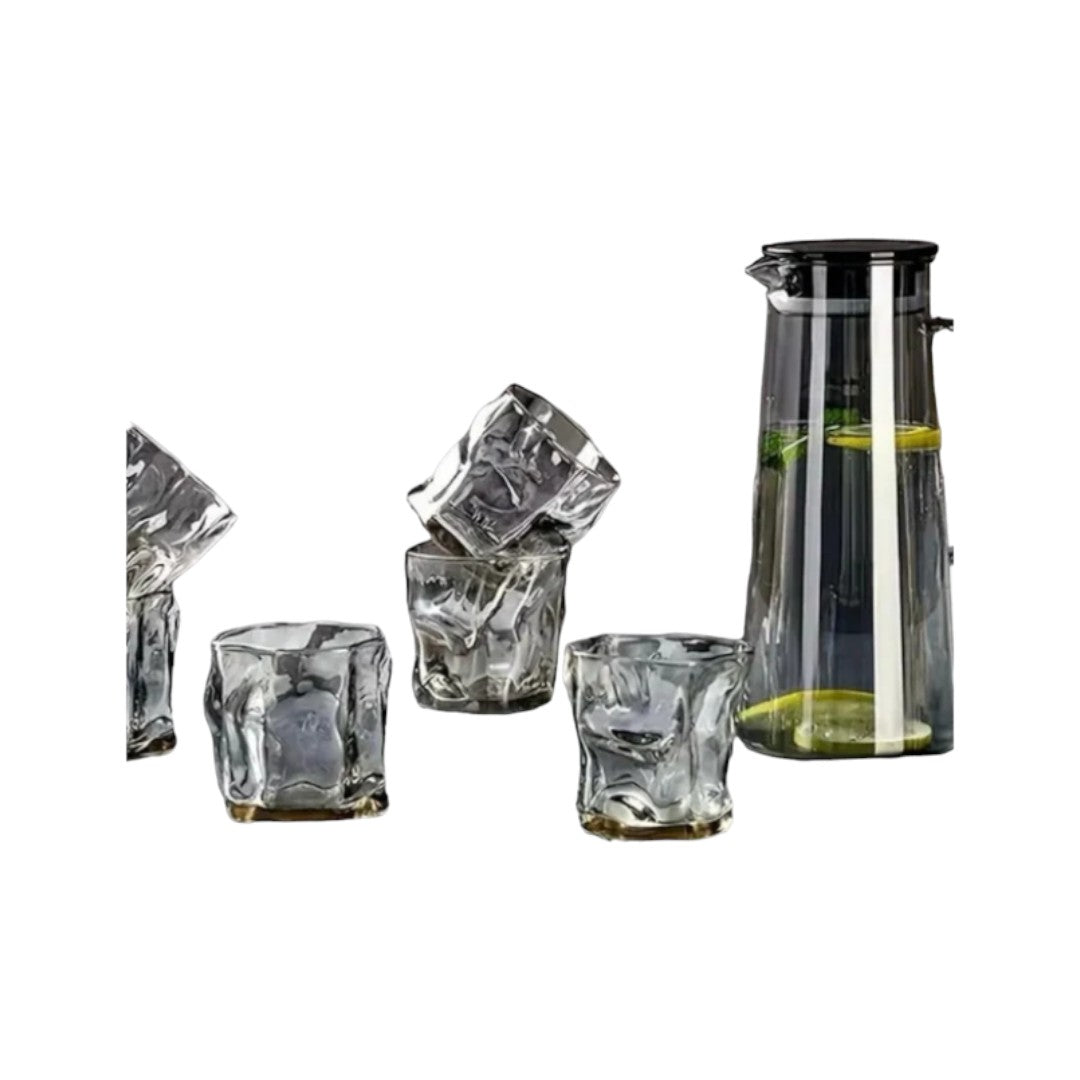 Glass Borosilicate Pitcher Set 7pc - Hot/Cold