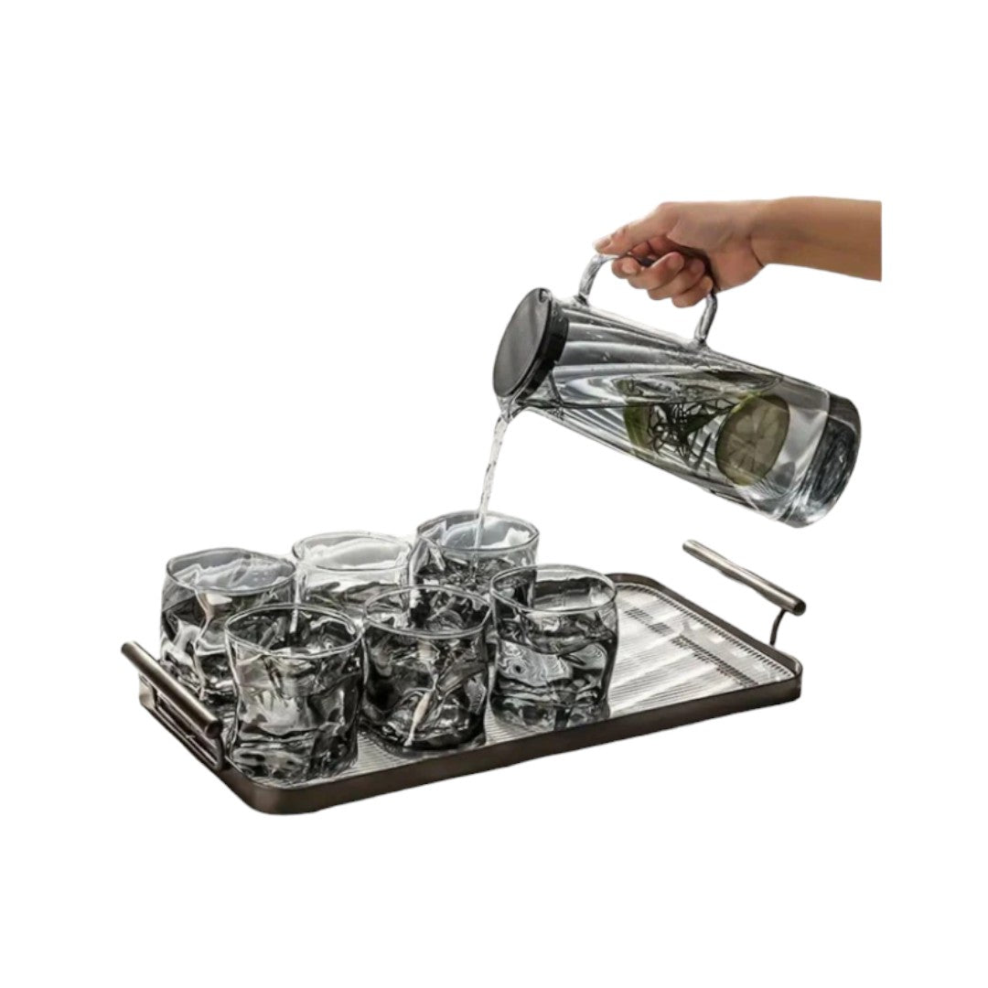 Glass Borosilicate Pitcher Set 7pc - Hot/Cold