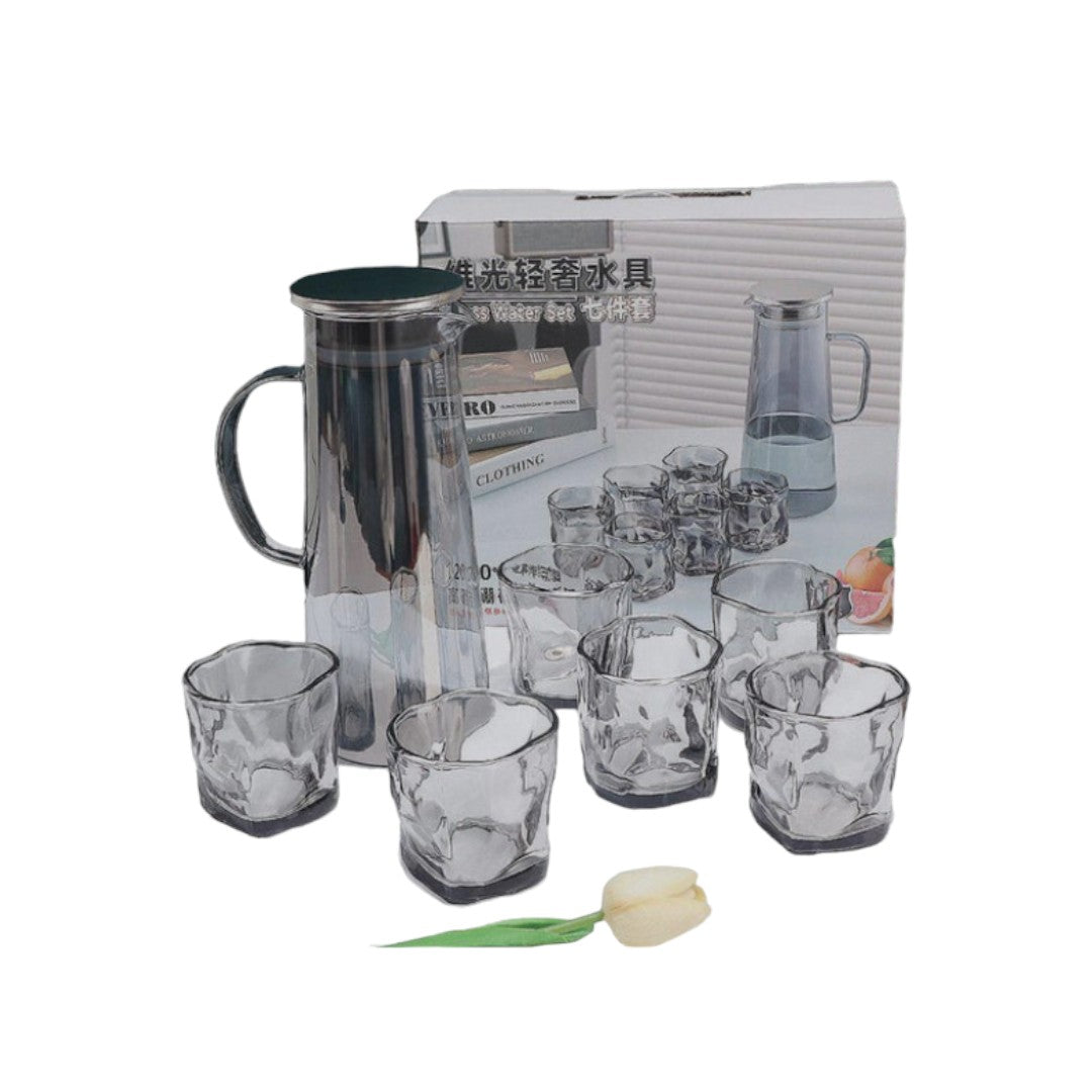 Glass Borosilicate Pitcher Set 7pc - Hot/Cold