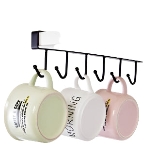 6 Iron Hook Under Cabinet Mug Holder Storage Hooks for Shelf