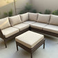 MFurn Neria Inspired 4-Piece Outdoor Wicker Sectional Sofa Set with Ottoman