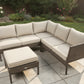 MFurn Neria Inspired 4-Piece Outdoor Wicker Sectional Sofa Set with Ottoman
