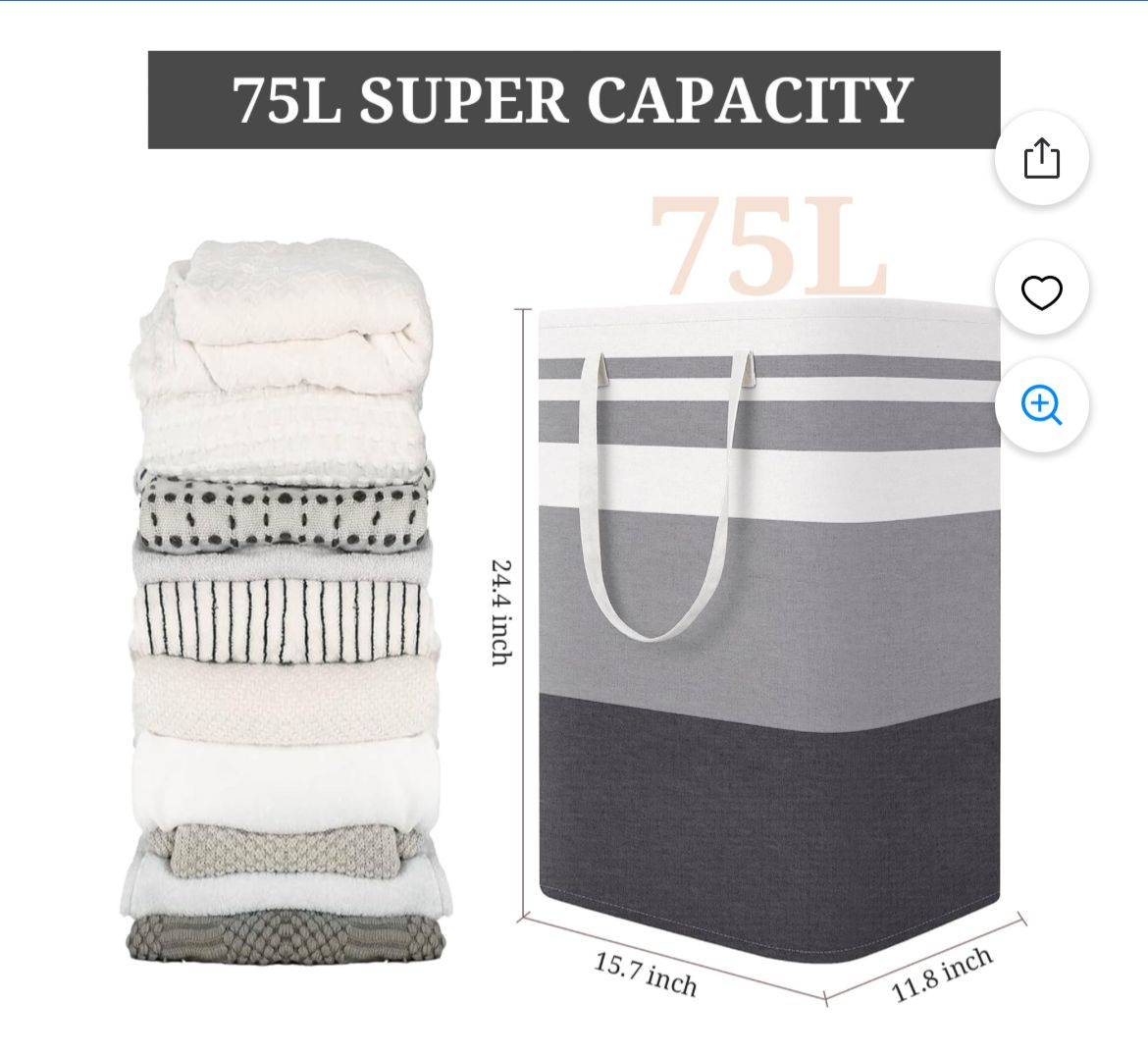 MHome Gradient Laundry Basket – Large Foldable Storage Basket for Clothes, Toys & Blankets