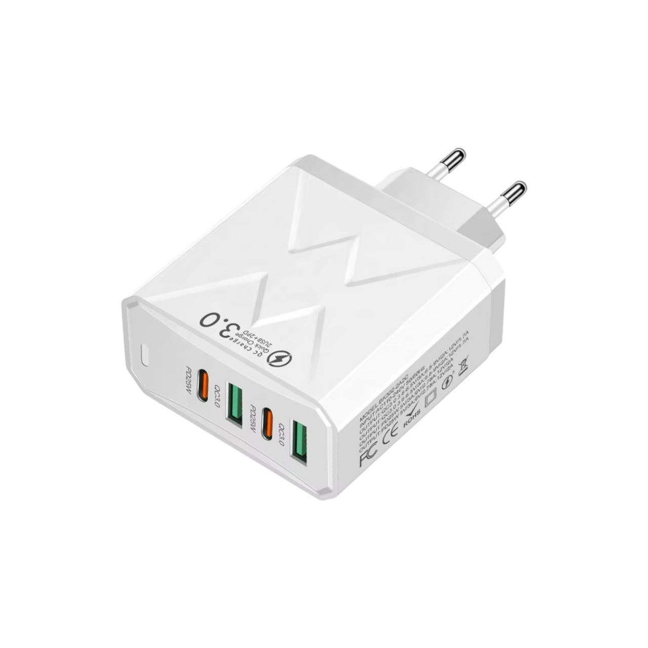 240W Multi-Port USB Charger 3 USB + 3 USB-C PD Fast Charging Adapter