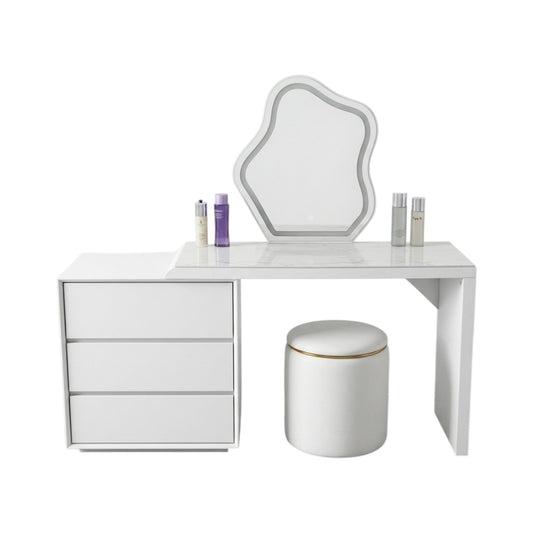 MFurn Modern Irregular Mirror Vanity Set with Marble Top & LED Lighting