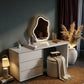 MFurn Modern Irregular Mirror Vanity Set with Marble Top & LED Lighting