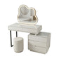 MFurn Modern White Dressing Table Set with LED Cloud Mirror