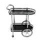 MHome Metal Notica Serving Trolley – Silver Chrome & Dark Glass Bar Cart
