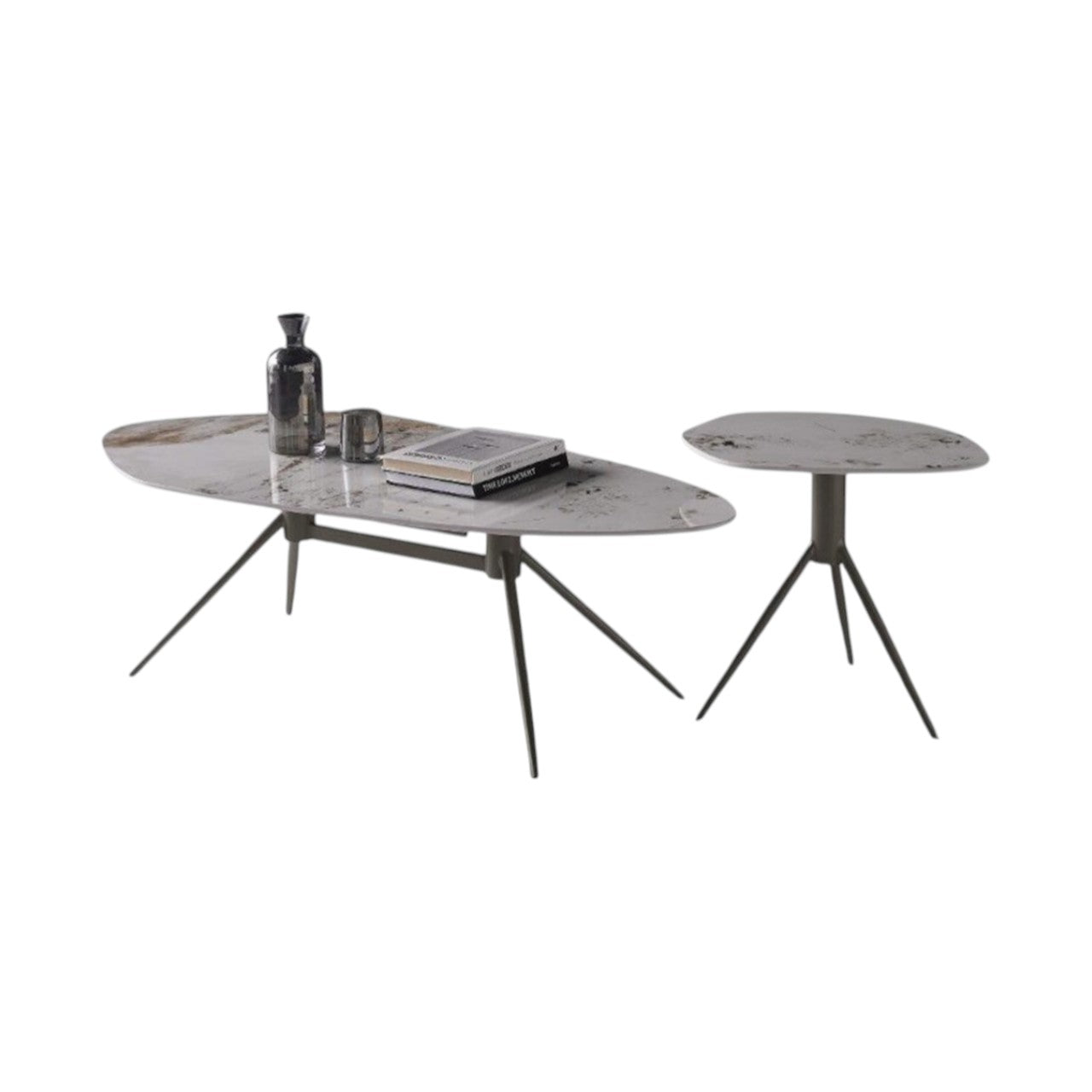 MFURN Pandora Sintered Stone Coffee Table Set – Grey & White