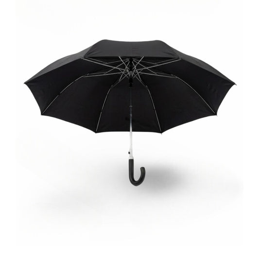Black Compact Norwich Hook Handle Folding Umbrella 114cm Canopy