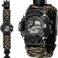 Men Outdoor Survival Military Watch Fashion Multifunctional Compass Waterproof LED Quartz