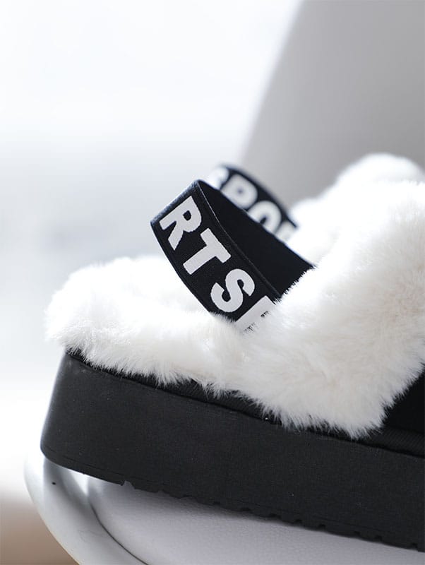 Fuzzy Slippers Slides with Strap for Women
