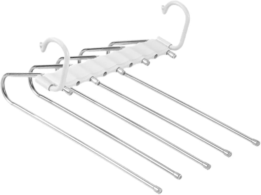 Steel Clothes Pants Hangers ，Anti-Slip Design,Clothes Closet Storage Organizer for Pants Jeans Trousers Skirts Scarf (White)