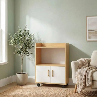 Multi-Functional  Movable 2tier Wooden Cabinet
