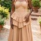 Earthy Elegance Ruffled Maxi dress