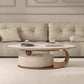 Elegant Oval round Coffee Table With Stainless Steel Base