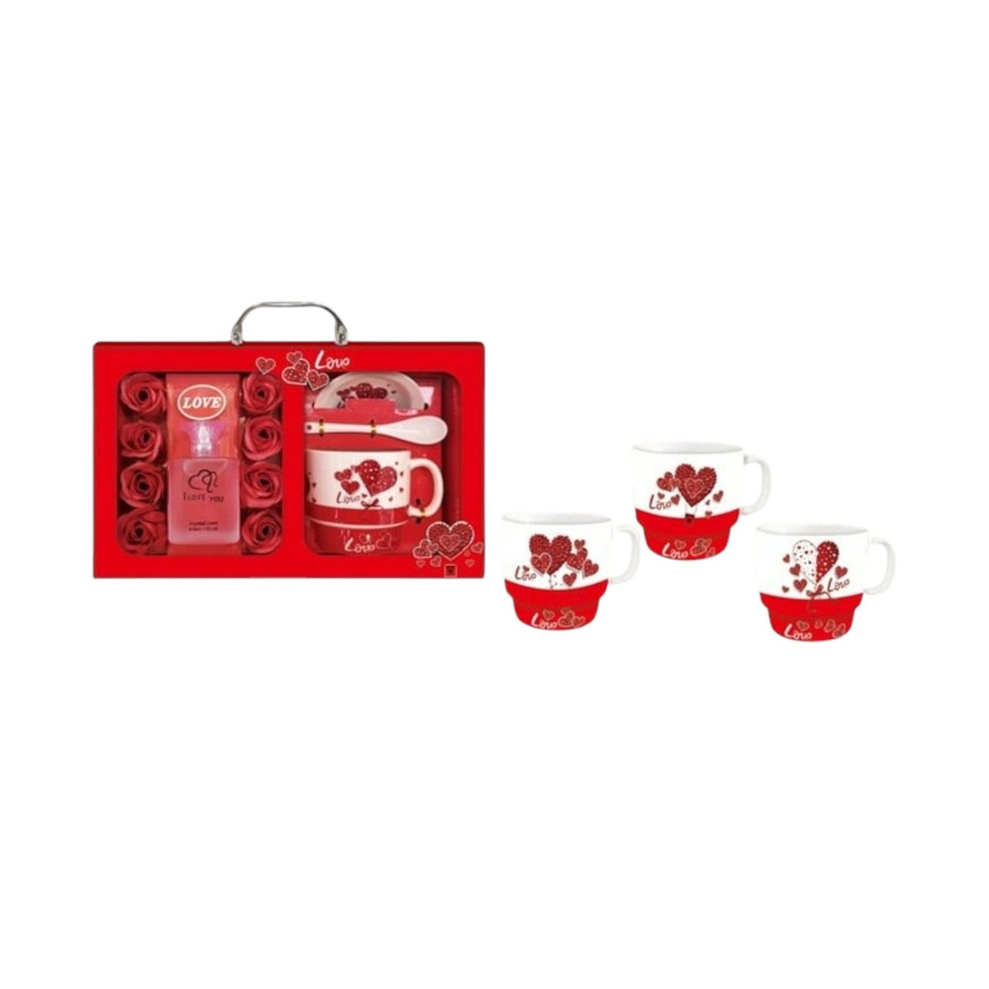 Valentine Mug, Perfume, Soap Gift Set