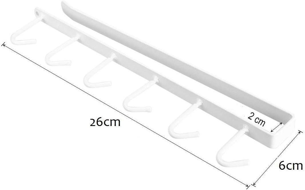 6 Iron Hook Under Cabinet Mug Holder Storage Hooks for Shelf