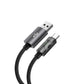 60W USB-A to USB-C Fast Charging Cable 1M LED Display Data Cable