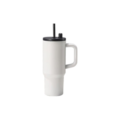 MHOME 710ml Stainless Steel Tumbler with Handle & Straw Lid