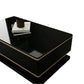 MFURN Obsidian Black Gloss Coffee Table with Gold Trim – 130cm