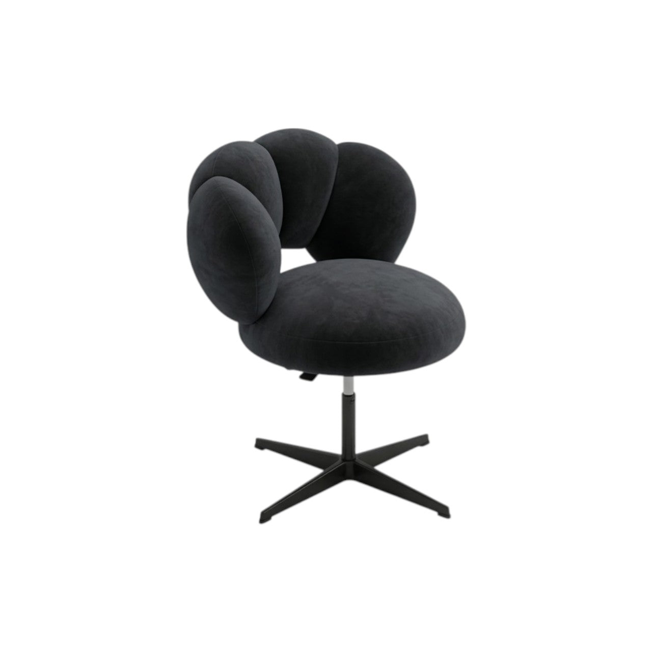 MFURN Petal Swivel Office Chair Plush Fabric Adjustable Vanity Chair