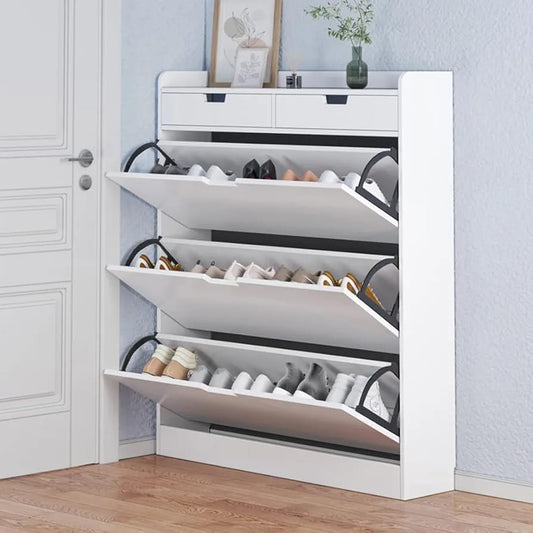 MHome Narrow Flip Shoe Rack – Space-Saving Modern Storage Cabinet