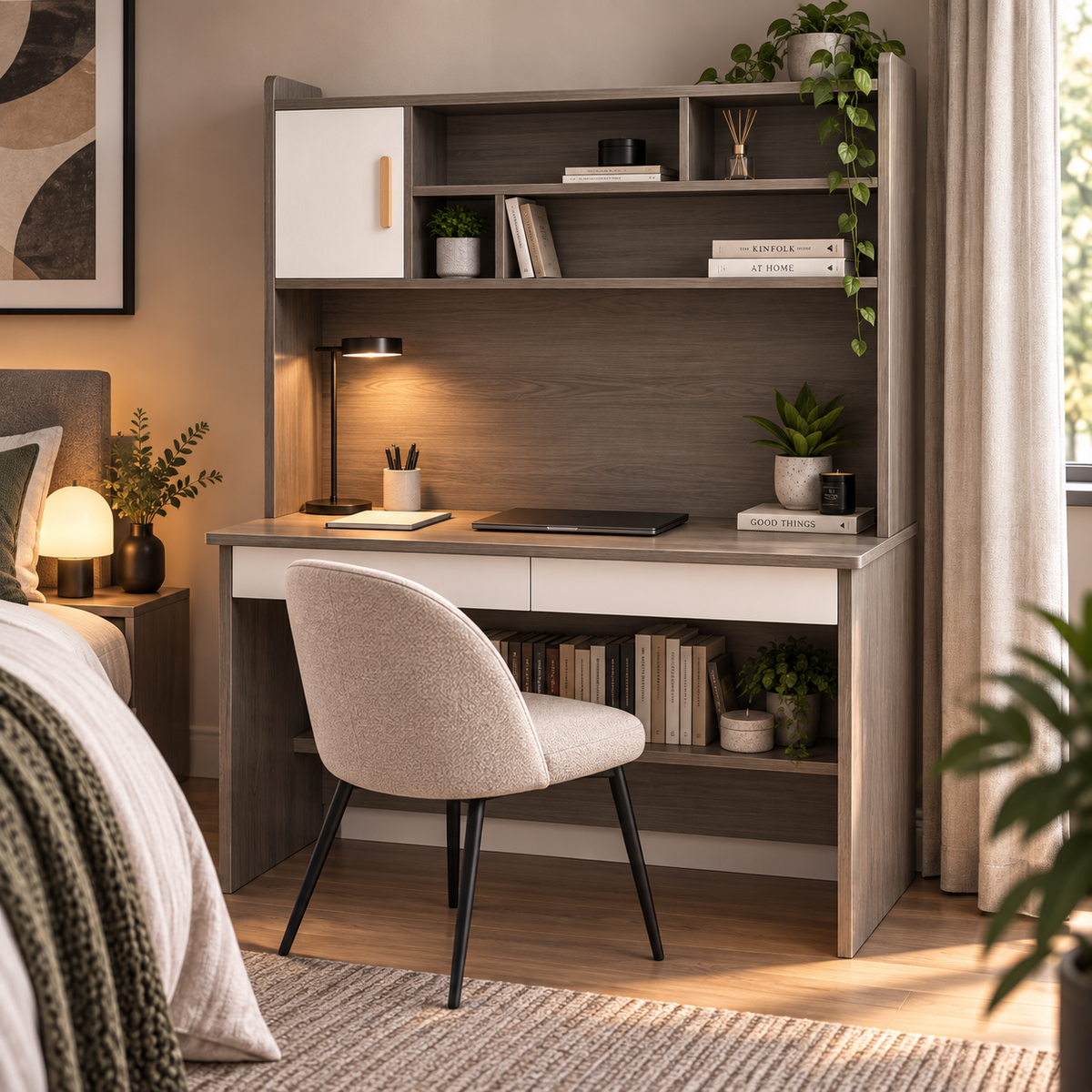 MFurn Home Office Desk with Hutch – 140cm XF00148