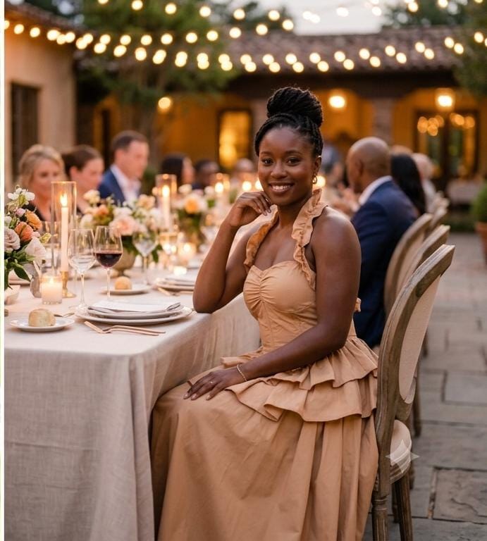 Earthy Elegance Ruffled Maxi dress