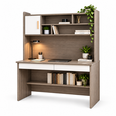 MFurn Home Office Desk with Hutch – 140cm XF00148