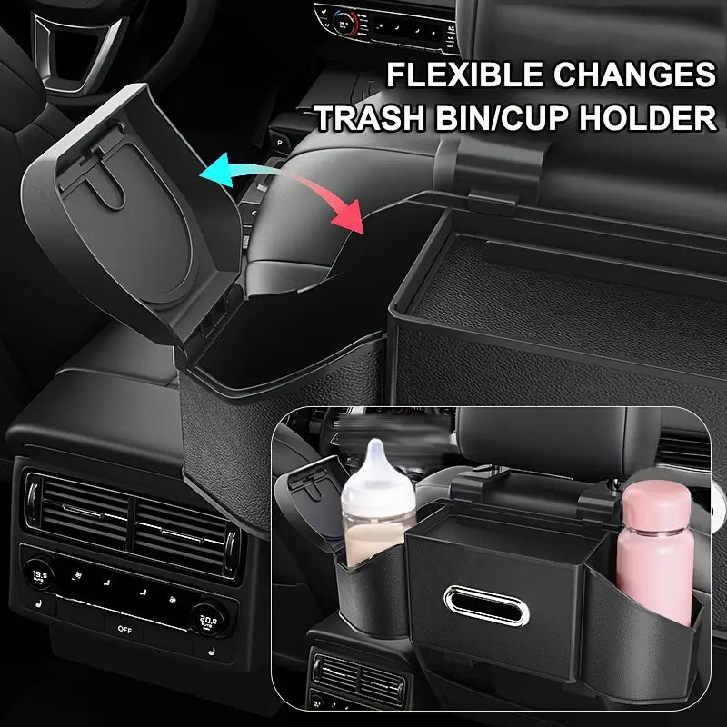 Car Multi-Functional Storage Box – Tissue Holder, Cup & Phone Organizer