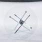 MFURN 130cm Round Glass Dining Table with Chrome Cross Metal Legs