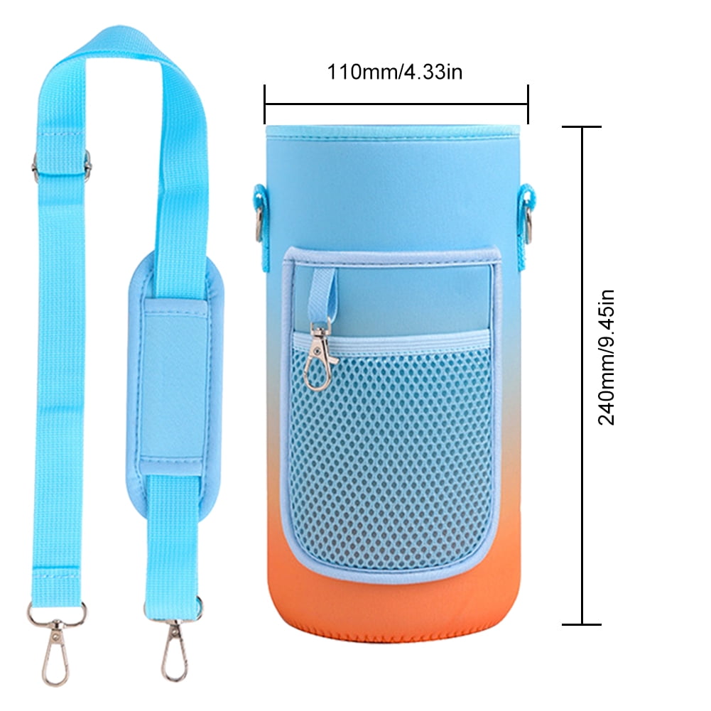 Water Bottle Sleeve Case –  Water Bottle Holder with Adjustable Shoulder Strap & Pockets