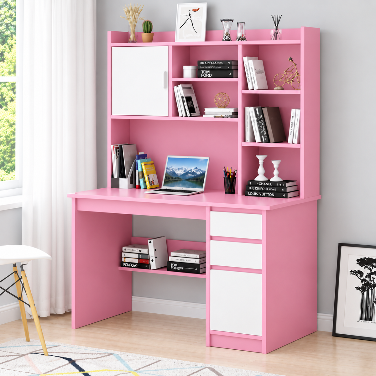 MHome Office Desk With Hutch & Storage Cabinet – 120cm - PRE ORDER