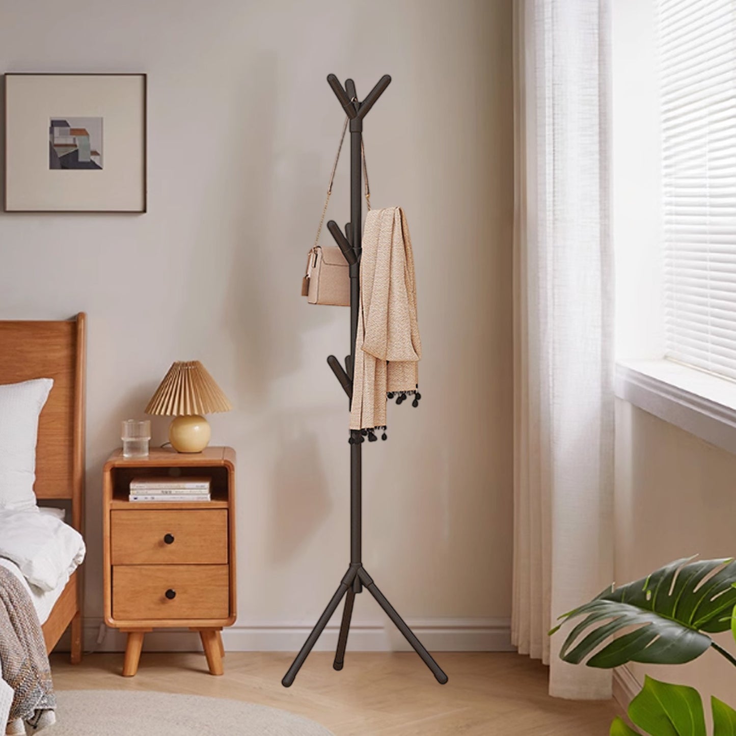 MHome Tree-Shaped Free Standing Coat Rack with 9 Hooks – Clothes & Hats Organizer