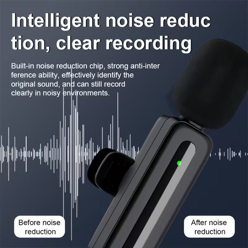 MTech 4-in-1 Wireless Lapel Clip-On Microphone for Phones, PCs & Cameras