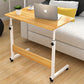 MFurn Portable Laptop Table with Adjustable Height & Wheels – Wooden Rolling Desk