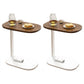 MFurn C-Shaped Side Table 2-Pack – Modern Narrow Sofa & Bed Coffee Tables with Metal Frame