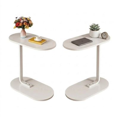 MFurn C-Shaped Side Table 2-Pack – Modern Narrow Sofa & Bed Coffee Tables with Metal Frame