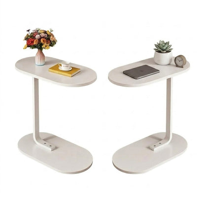 MFurn C-Shaped Side Table 2-Pack – Modern Narrow Sofa & Bed Coffee Tables with Metal Frame